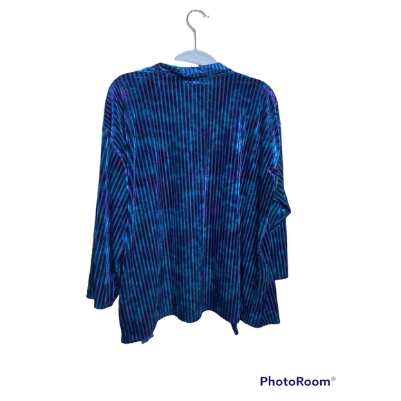 Chicos Blue Lightweight Short Duster. Sz. 2 = L - Picture 2 of 4